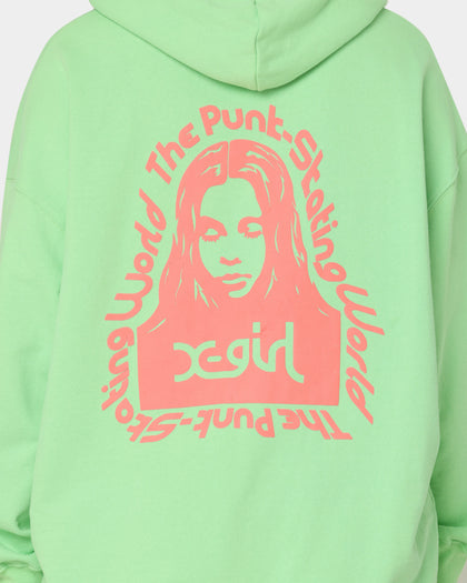 X-Girl Women's Message Face Hoodie Lime