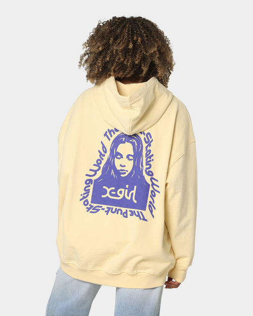 X-Girl Women's Message Face Hoodie Lemon
