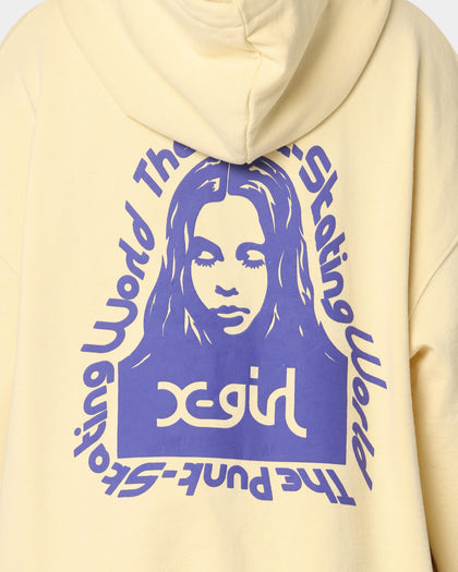 X-Girl Women's Message Face Hoodie Lemon