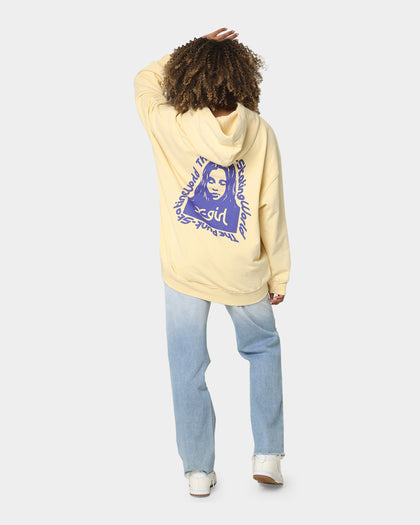 X-Girl Women's Message Face Hoodie Lemon