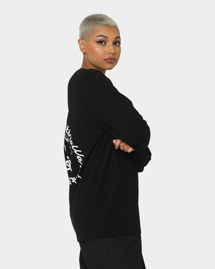 X-Girl Women's Message Face Long Sleeve T-Shirt Black