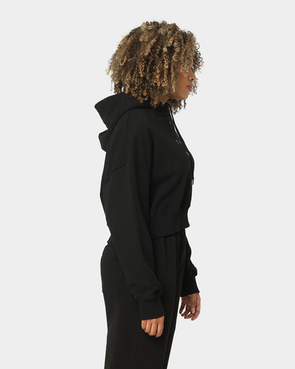 X-Girl Women's Mills Logo Crop Hoodie Black