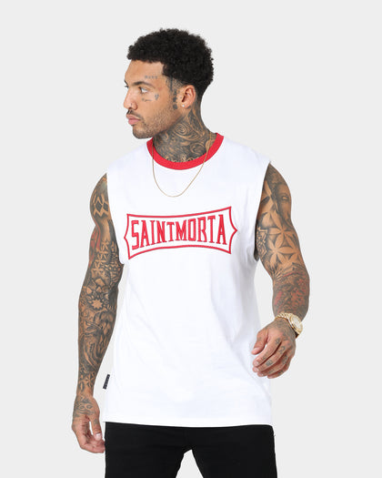 Saint Morta Ceremony Oversized Muscle T-Shirt White/Red