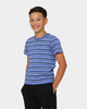 Champion Kids' Stripe T-Shirt Navy/ Blue Mellow/White