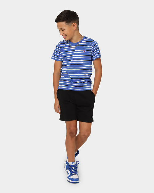 Champion Kids' Stripe T-Shirt Navy/ Blue Mellow/White