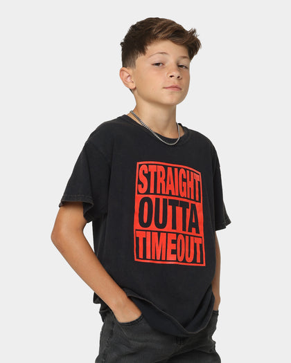 Shortie Kids' Straight Outta Timeout T-Shirt Black