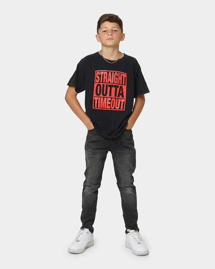 Shortie Kids' Straight Outta Timeout T-Shirt Black