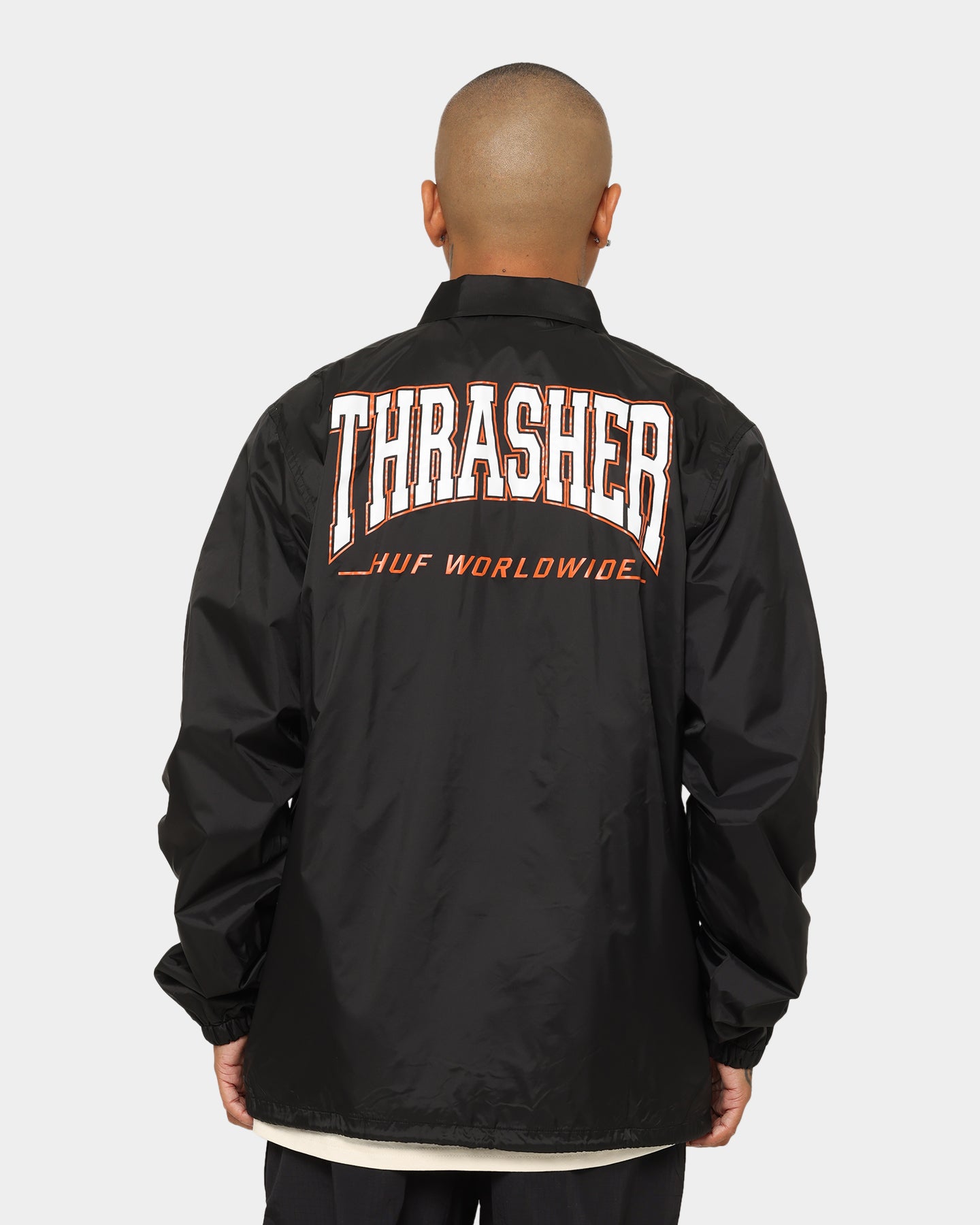 HUF X Thrasher Split Coaches Jacket Black | Culture Kings US