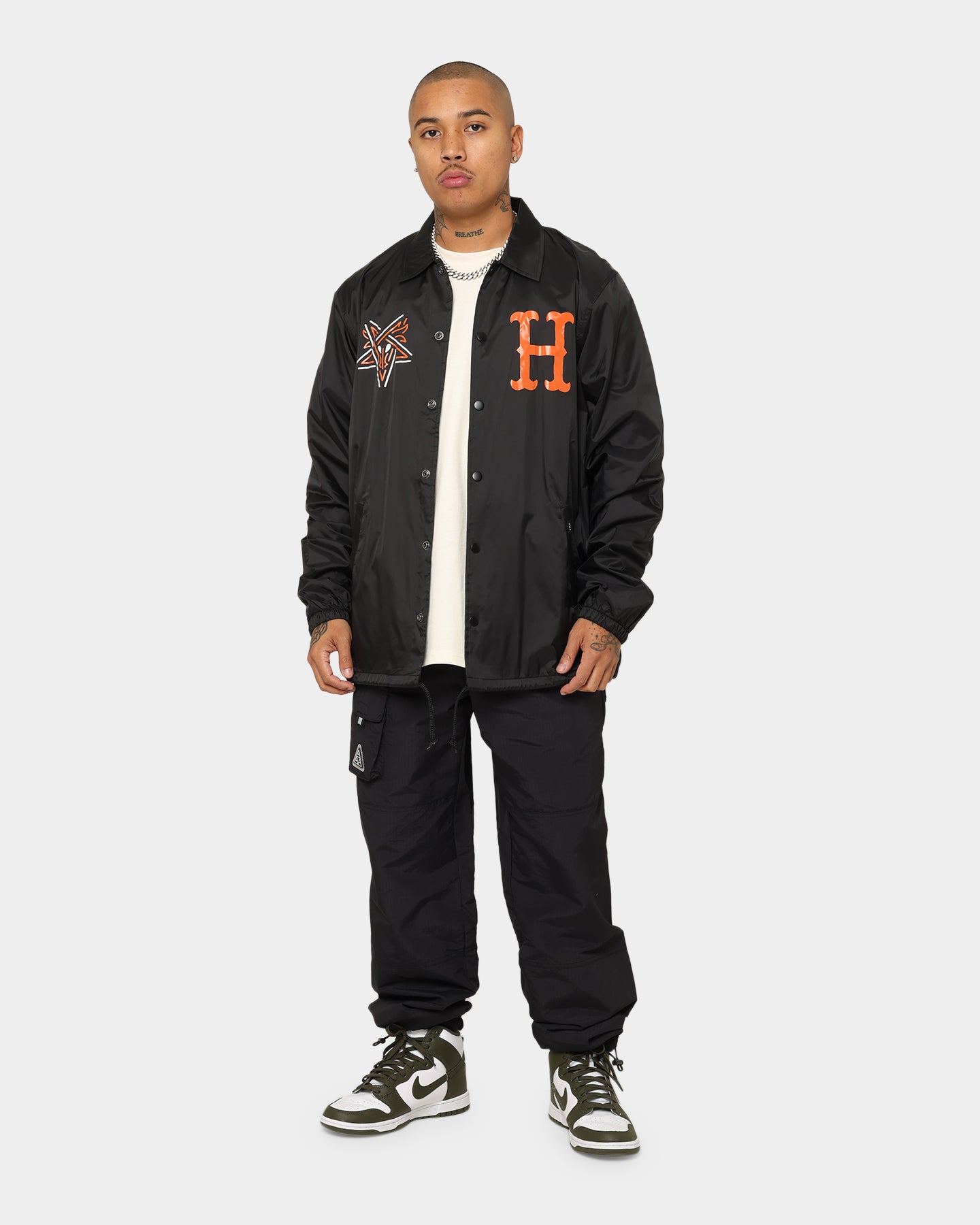 HUF X Thrasher Split Coaches Jacket Black | Culture Kings US