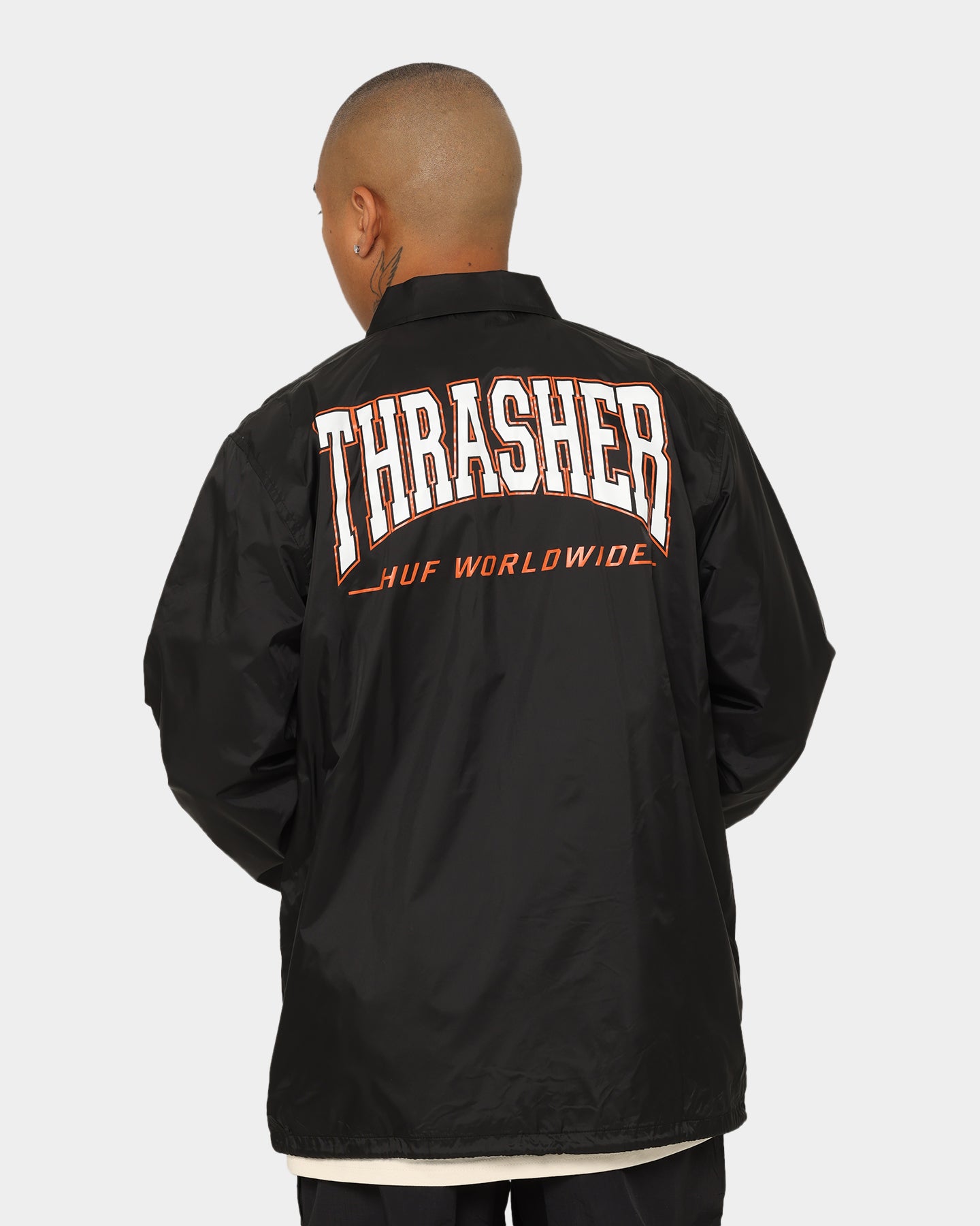 HUF X Thrasher Split Coaches Jacket Black | Culture Kings US