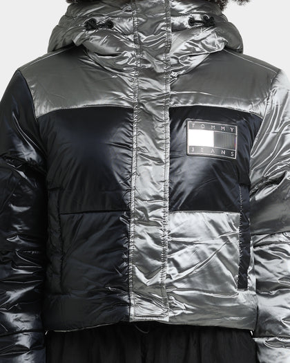 Tommy Jeans Women's Colourblock Puffer Jacket Silver