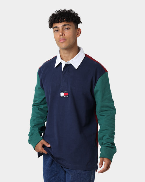 Tommy Jeans Colorblock Rugby Polo Twilight Navy/Maroon/Rural Green