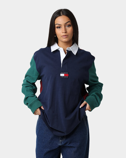 Tommy Jeans Colorblock Rugby Polo Twilight Navy/Maroon/Rural Green