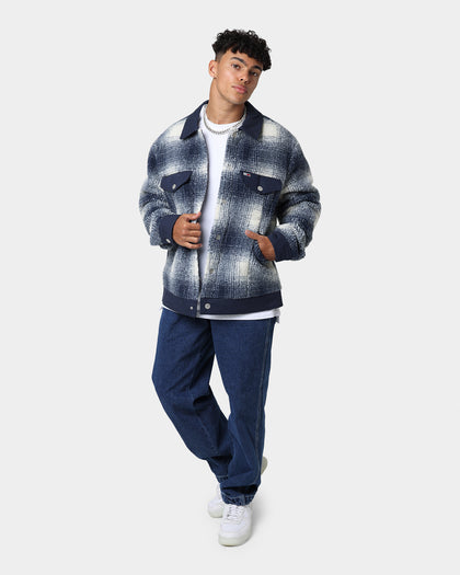 Tommy Jeans Sherpa Check Trucker Jacket White