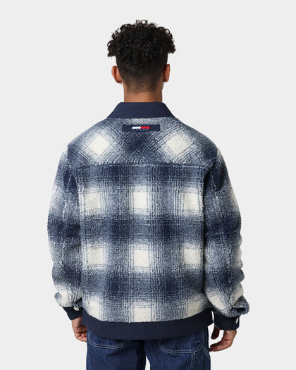 Tommy Jeans Sherpa Check Trucker Jacket White