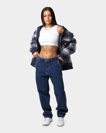 Tommy Jeans Sherpa Check Trucker Jacket White