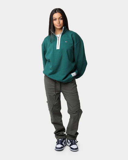 Tommy Jeans TJM Contrast Zip Jumper Rural Green