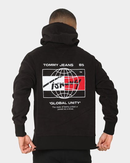 Tommy Jeans TJM Globe Polar Fleece Hoodie Black