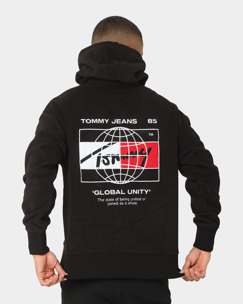Tommy Jeans TJM Globe Polar Fleece Hoodie Black