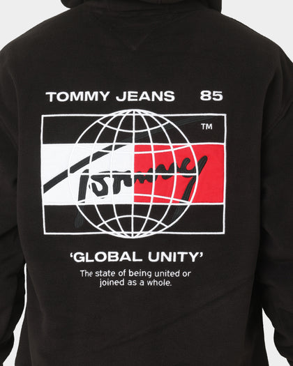 Tommy Jeans TJM Globe Polar Fleece Hoodie Black