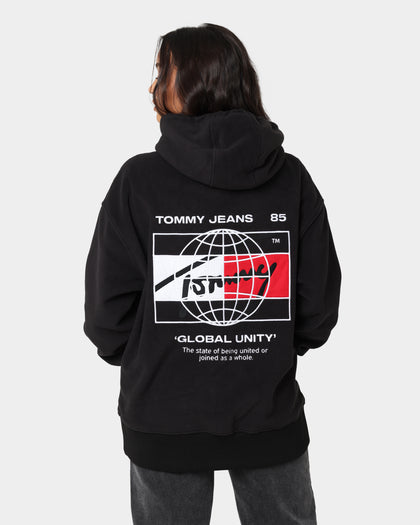 Tommy Jeans TJM Globe Polar Fleece Hoodie Black
