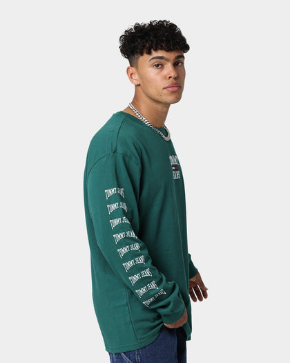 Tommy Jeans TJM Homespun Graphic Long Sleeve T-Shirt Rural Green