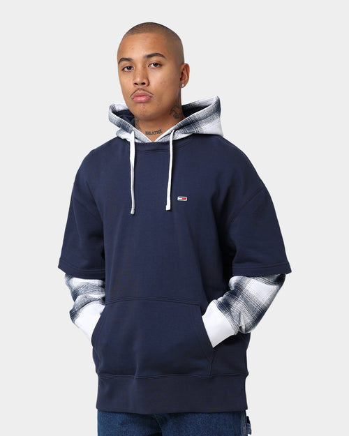 Tommy Jeans Layer Check Hoodie Twilight Navy