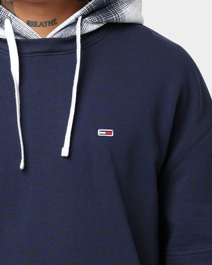 Tommy Jeans Layer Check Hoodie Twilight Navy