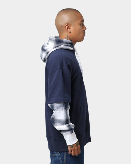 Tommy Jeans Layer Check Hoodie Twilight Navy