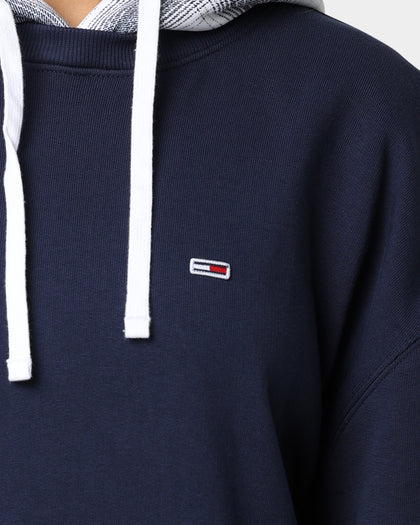 Tommy Jeans Layer Check Hoodie Twilight Navy