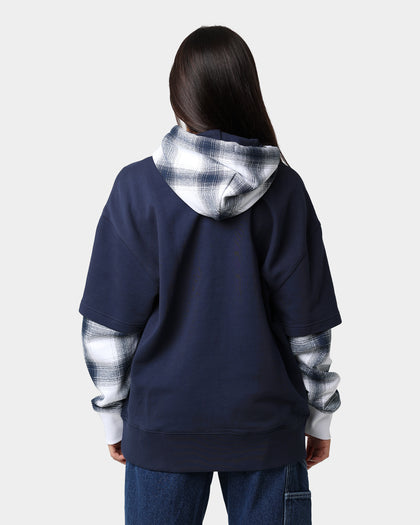 Tommy Jeans Layer Check Hoodie Twilight Navy
