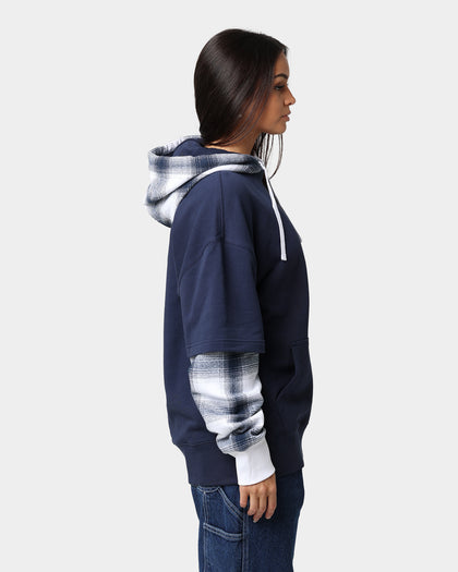 Tommy Jeans Layer Check Hoodie Twilight Navy
