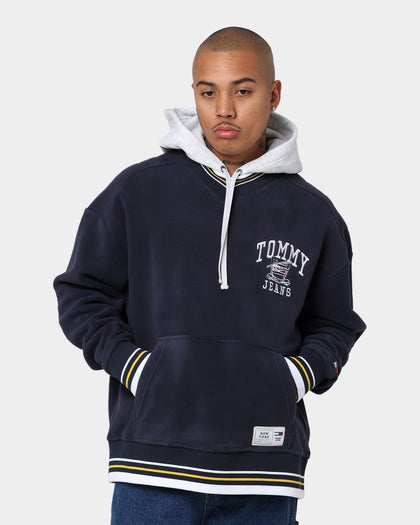 Tommy Jeans Polar Fleece V-Neck Hoodie Twilight Navy