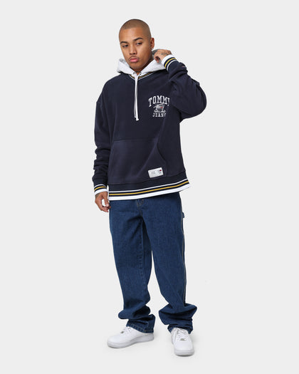 Tommy Jeans Polar Fleece V-Neck Hoodie Twilight Navy