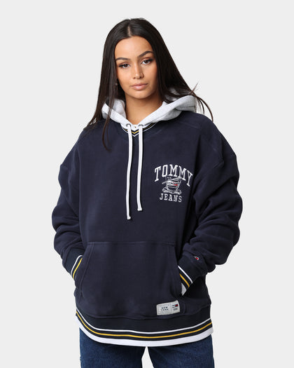 Tommy Jeans Polar Fleece V-Neck Hoodie Twilight Navy