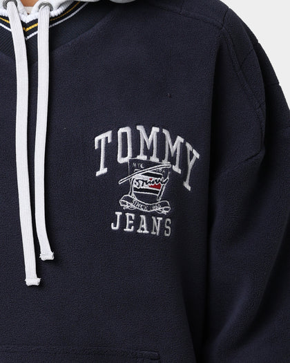 Tommy Jeans Polar Fleece V-Neck Hoodie Twilight Navy