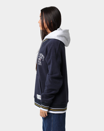 Tommy Jeans Polar Fleece V-Neck Hoodie Twilight Navy