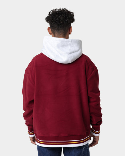 Tommy Jeans Polar Fleece V-Neck Hoodie Bing Cherry