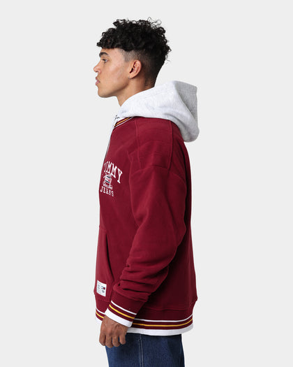 Tommy Jeans Polar Fleece V-Neck Hoodie Bing Cherry
