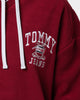 Tommy Jeans Polar Fleece V-Neck Hoodie Bing Cherry