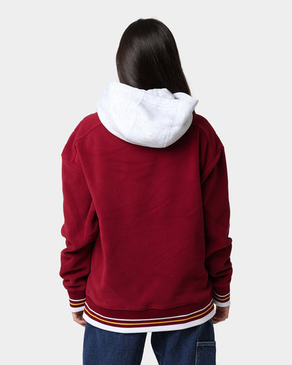 Tommy Jeans Polar Fleece V-Neck Hoodie Bing Cherry