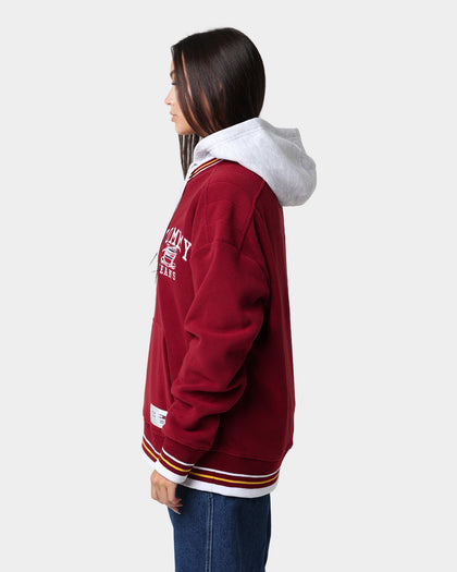 Tommy Jeans Polar Fleece V-Neck Hoodie Bing Cherry