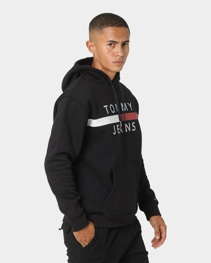 Tommy Jeans Reflective Flag Hoodie Black
