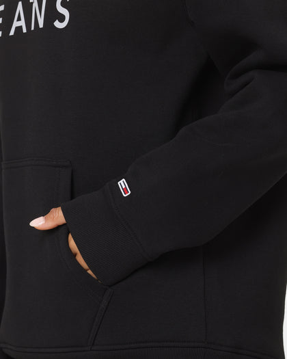 Tommy Jeans Reflective Flag Hoodie Black