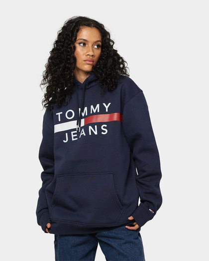 Tommy Jeans Reflective Flag Hoodie Twilight Navy