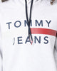 Tommy Jeans Reflective Flag Hoodie Silver Grey Heather