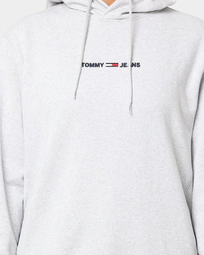 Tommy Jeans Straight Logo Hoodie Silver Grey Heather