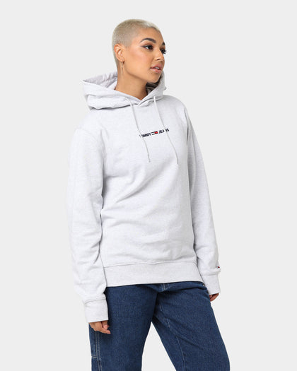 Tommy Jeans Straight Logo Hoodie Silver Grey Heather
