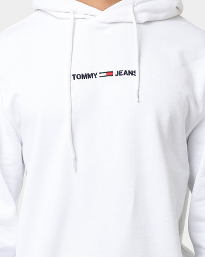 Tommy Jeans Straight Logo Hoodie White