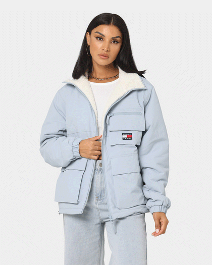 Tommy Jeans Reversible Sherpa Jacket Cloudy